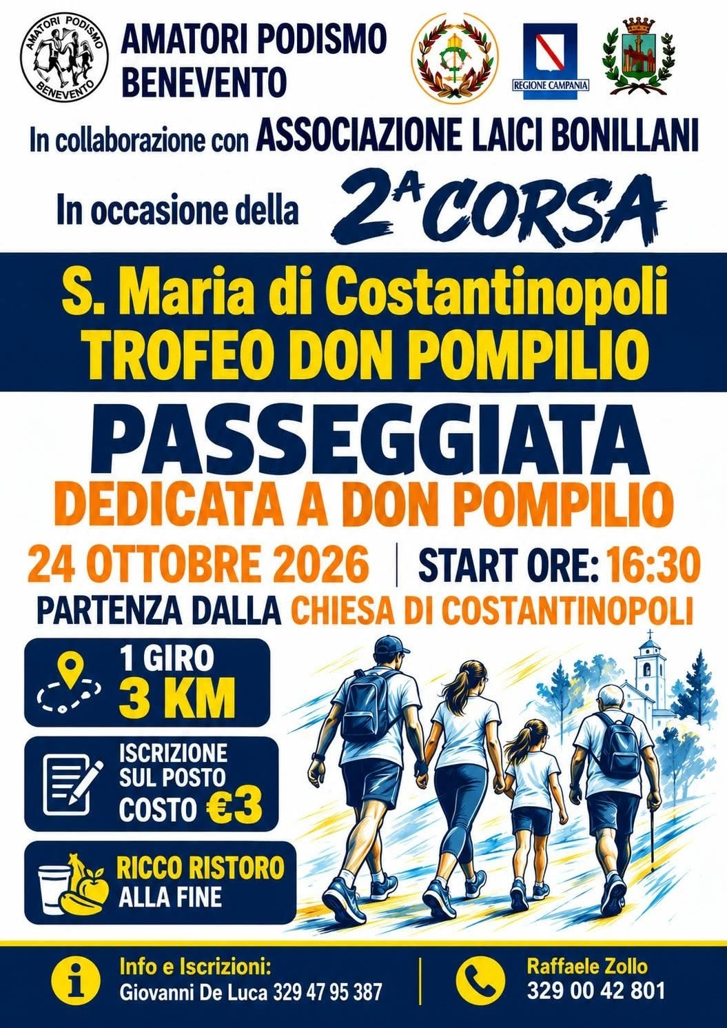 Locandina di 2ª Corsa S. Maria di Costantinopoli - Trofeo Don Pompilio - Passeggiata dedicata a Don Pompilio