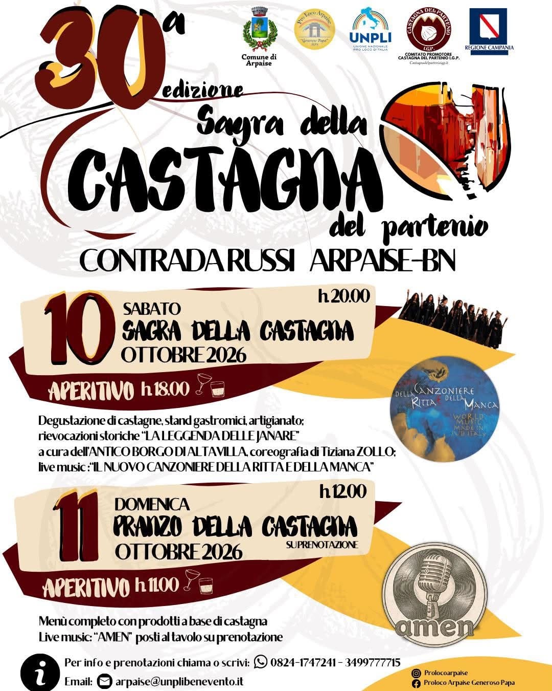 Locandina di 30ª edizione Sagra della Castagna del partenio