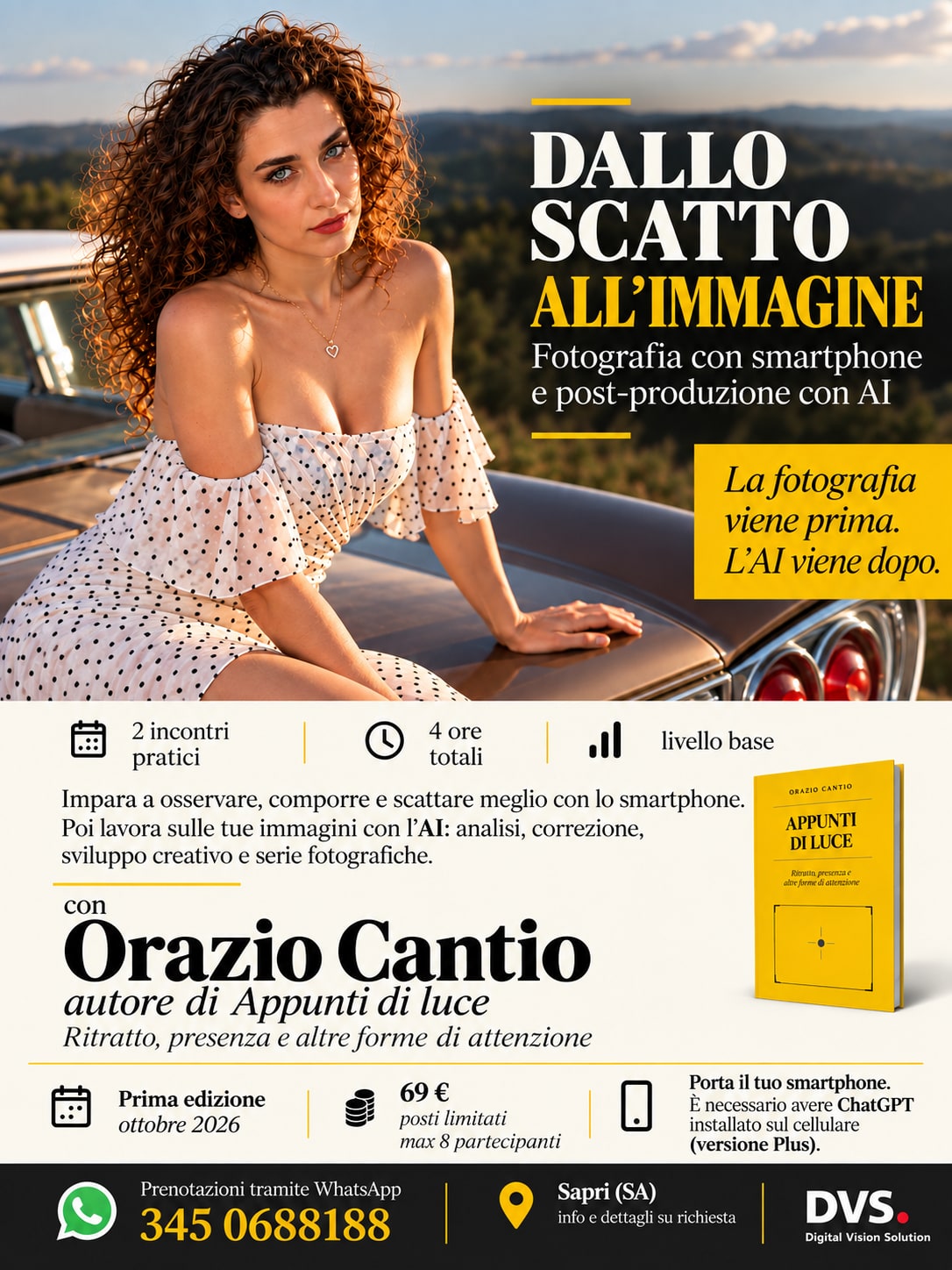 Locandina di DALLO SCATTO ALL'IMMAGINE - Corso di Fotografia e post-produzione con AI