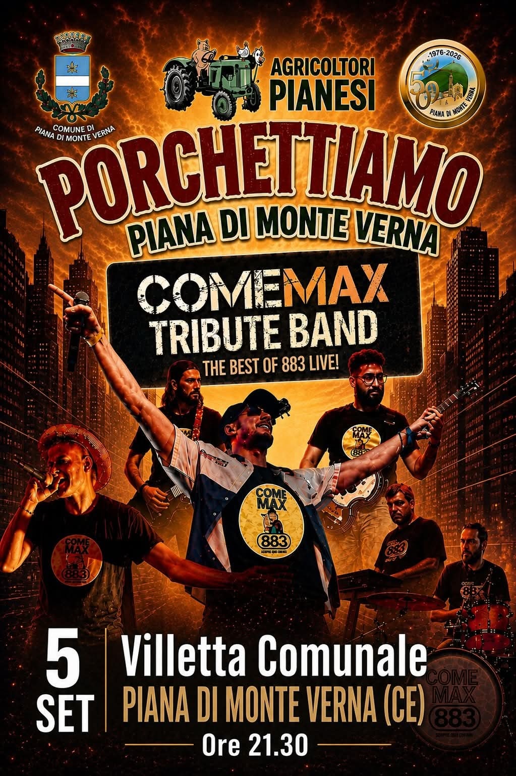 Locandina di PORCHETTIAMO - COMEMAX TRIBUTE BAND