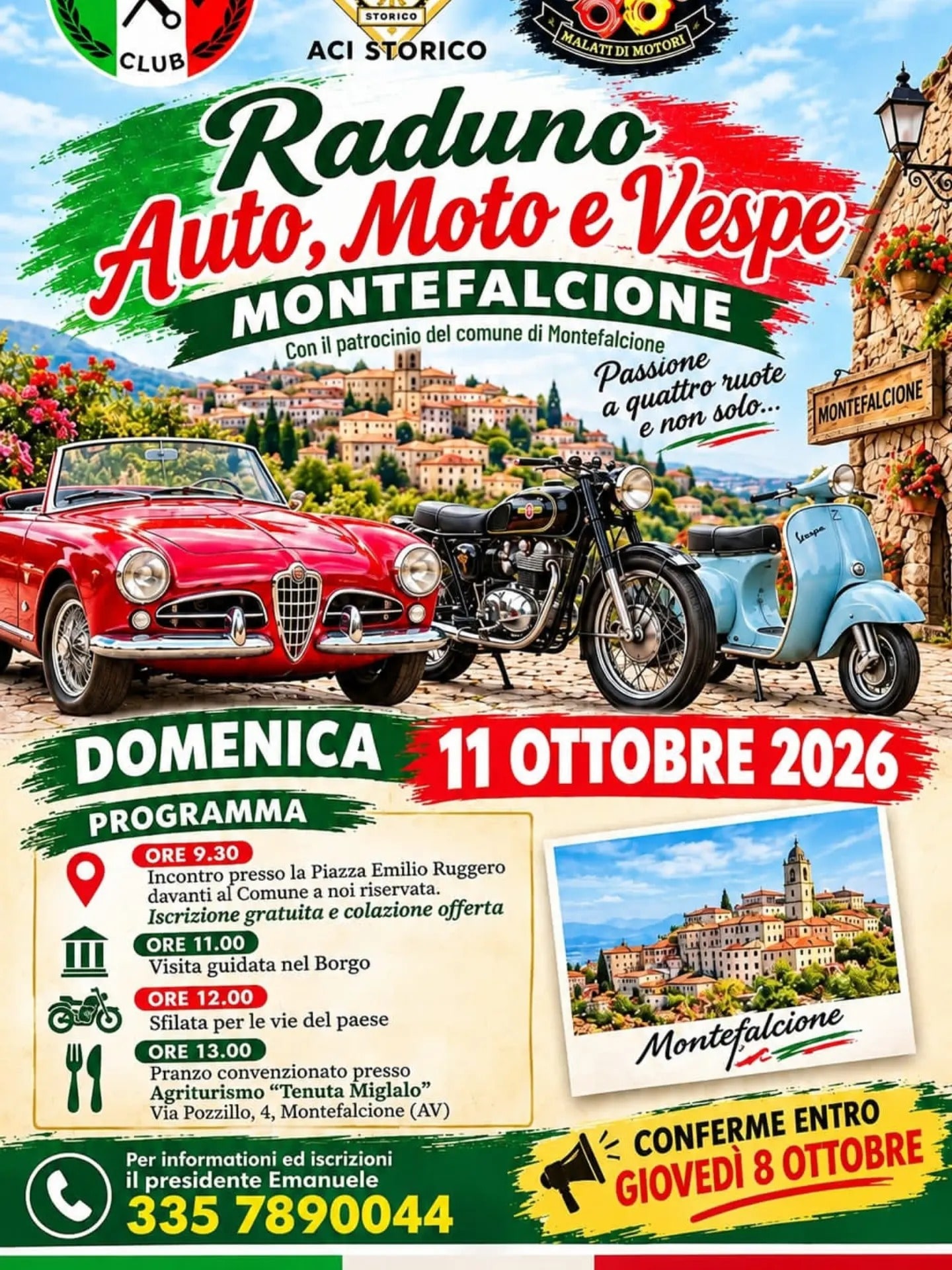 Locandina di Raduno Auto, Moto e Vespe