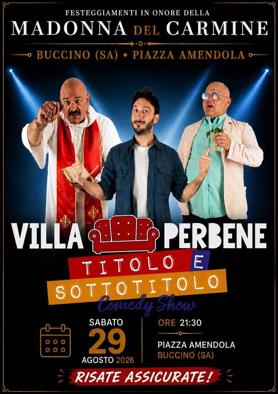 Locandina di VILLA PERBENE - Titolo e Sottotitolo Comedy Show
